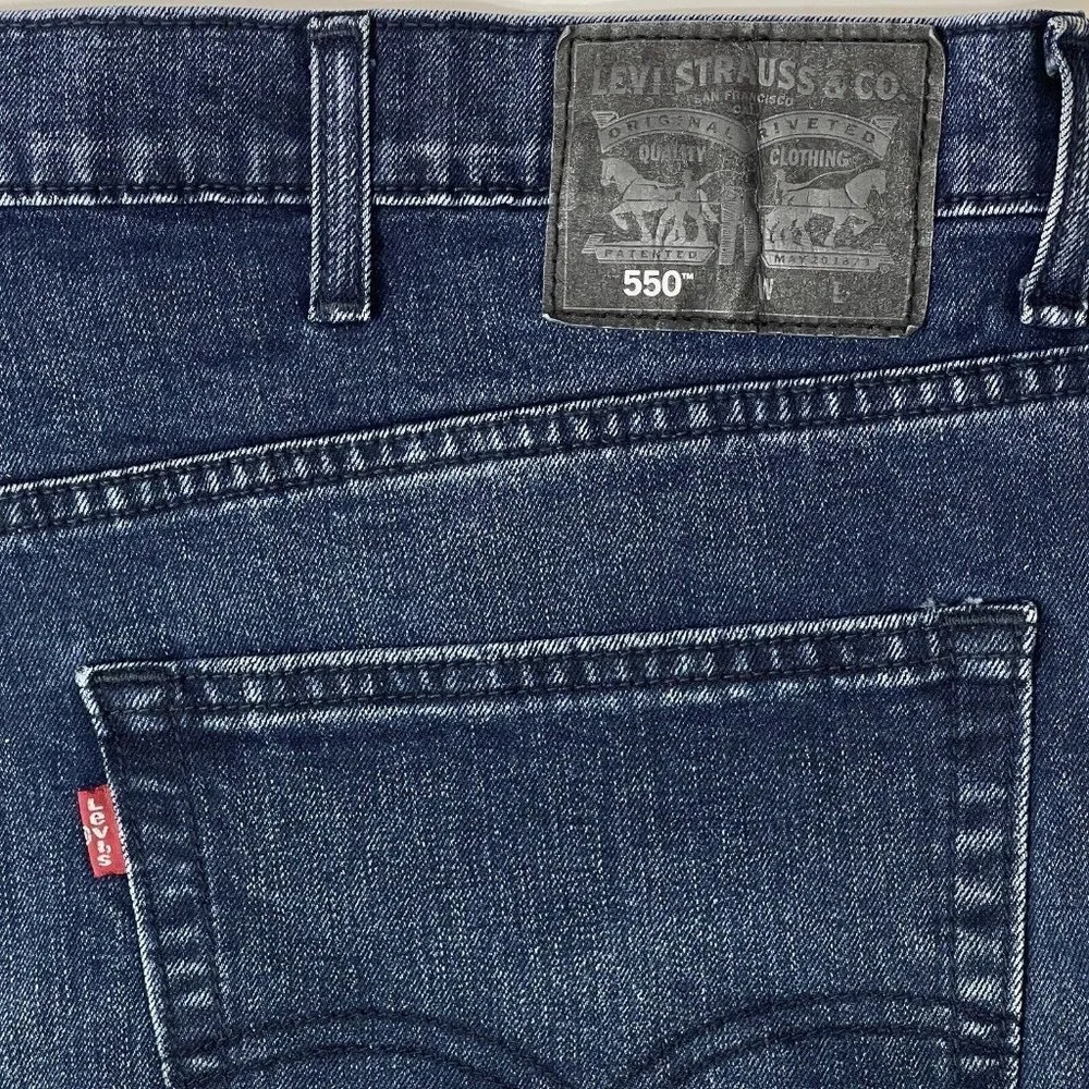 LEVI STRAUSS 550 Black Label Jeans Mens Relaxed Denim W50 L30 Straight Stretch‎